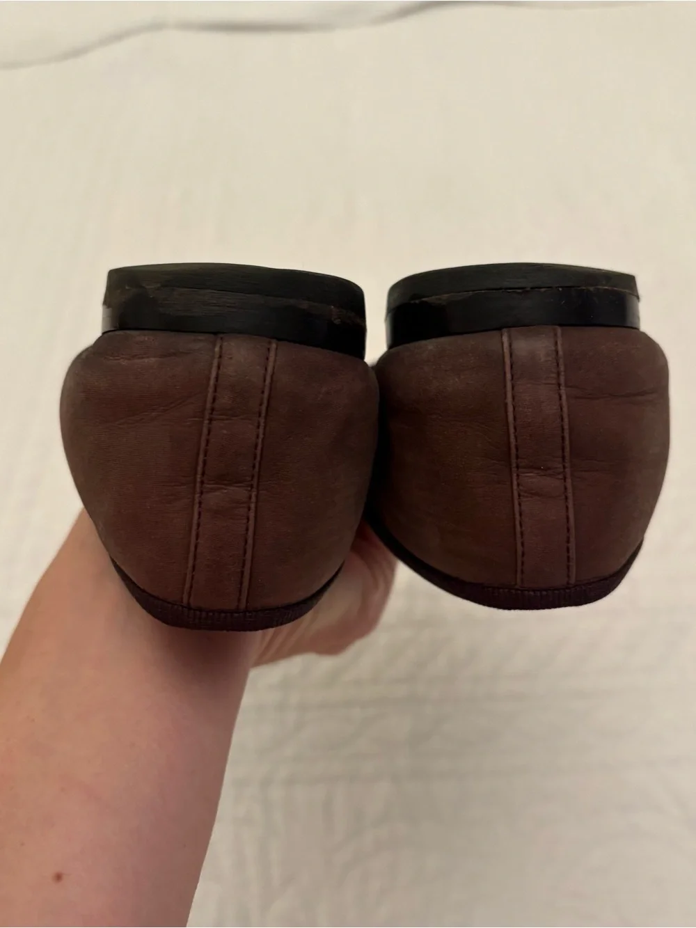 Chocolate brown chanel ballet flats size 37